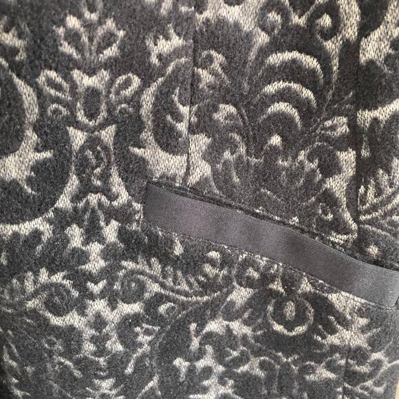 CAbi Jacquard Midnight BlueWool Blazer Jacket Sz 12 Business Casual Fall Winter - Picture 6 of 10